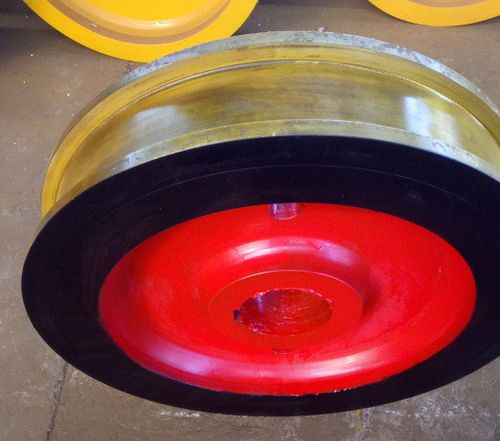 起重机配件 行走机构车轮组 φ600160 双边主动 车轮锻件天车轮图片